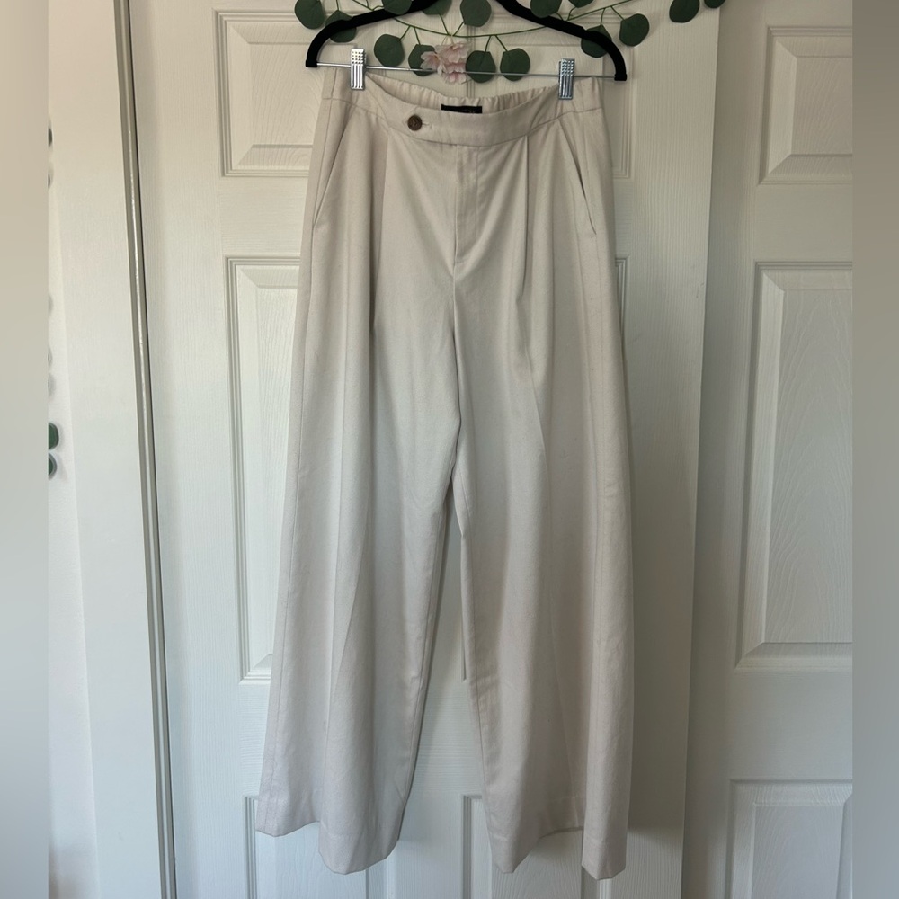 Banana Republic Cream Wide-Leg Pants